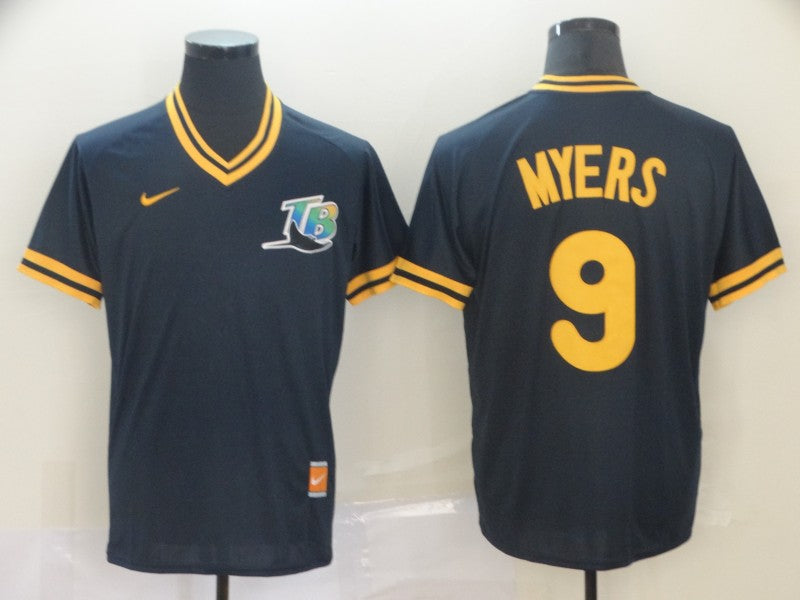 Men's Tampa Bay Rays Wil Myers #9 Black Baseball Jersey